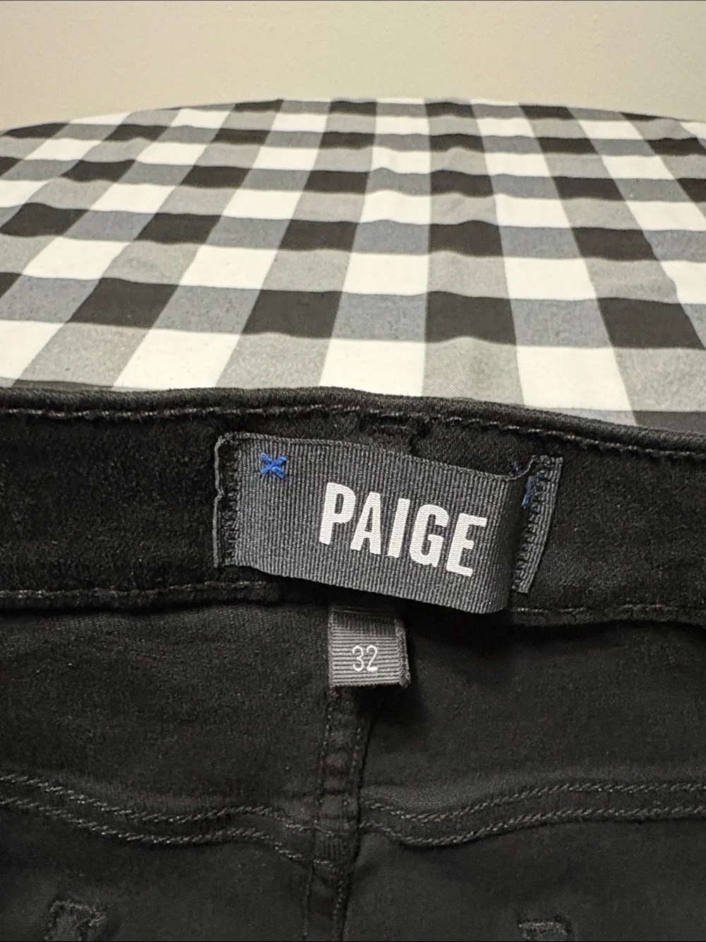 PAIGE Transcend Federal Slim Straight Jean Black Shadow Men Size 32 x 30 Stretch